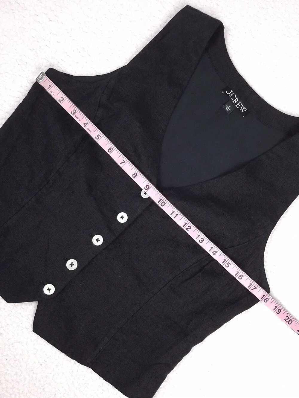 J. Crew Slim Fit Linen Vest waistcoat top button up office layering tailored